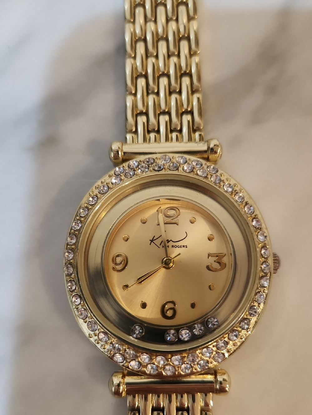 Kim Rogers Gold Crystal-Accent Women's Bracelet Watch